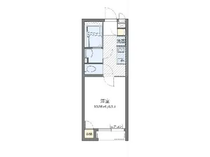 クレイノ元三如如(1K/1階)の間取り写真