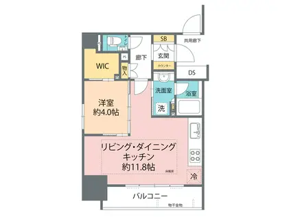 リビオレゾン大手町(1LDK/5階)の間取り写真