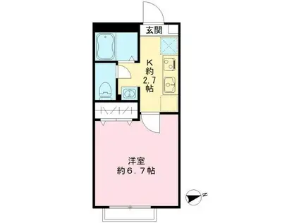 メゾンボヌール(1K/1階)の間取り写真