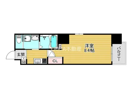 ウエンズ大阪城北(1K/8階)の間取り写真