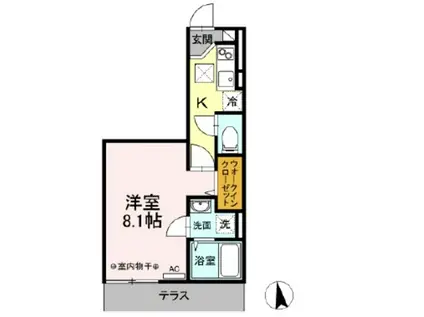 リナーシェ A(1K/1階)の間取り写真