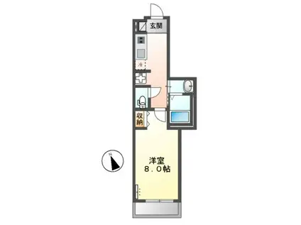湘南エクセレントIII(1K/2階)の間取り写真