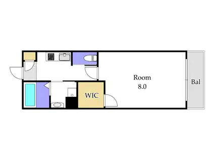 モノリス番町(1K/2階)の間取り写真