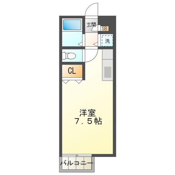 パサージュ(ワンルーム/1階)の間取り写真
