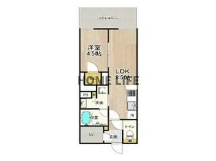 フェルム天王寺イースト(1LDK/3階)の間取り写真