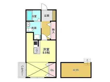 チェルボ(ワンルーム/1階)の間取り写真