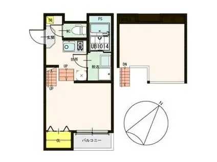 SUCRE FRESCO(1K/1階)の間取り写真