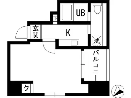スカイコート四谷(1K/4階)の間取り写真