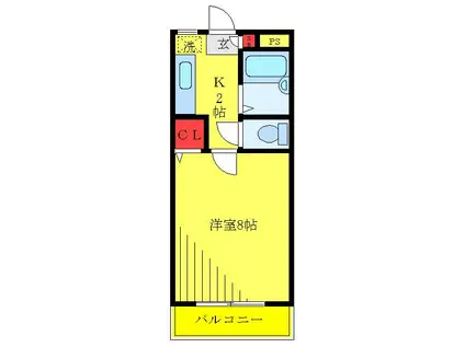 アーケティックマンションII(1K/3階)の間取り写真