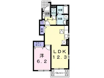 グランジェ (1LDK/1階)の間取り写真