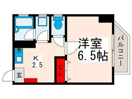 シャイン・プラウ(1K/3階)の間取り写真