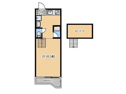 ハウス108車道(ワンルーム/4階)の間取り写真