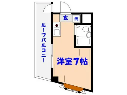 パレスフィールド北方(ワンルーム/4階)の間取り写真