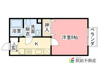 ハミングバード新栄(1K/1階)の間取り写真