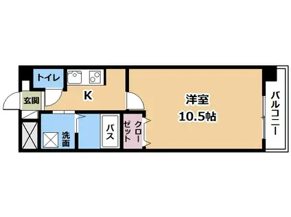 ブエナビスタ南草津(1K/4階)の間取り写真