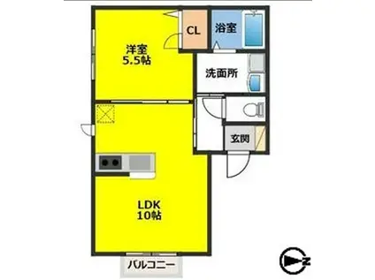 チャコー(1LDK/1階)の間取り写真