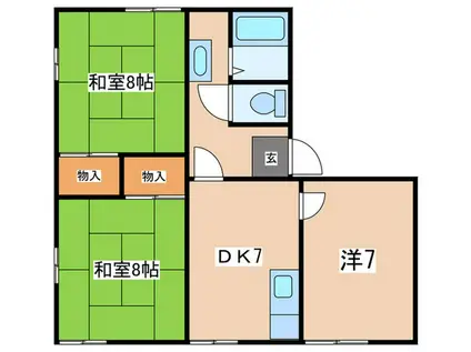 サンベルテ戸塚E棟(3DK/2階)の間取り写真