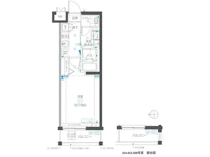 ZOOM武蔵新城(1K/5階)の間取り写真