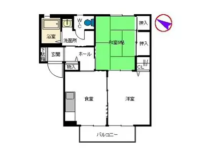 メゾンかわばたII(2DK/1階)の間取り写真