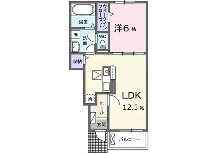 グリーン ローリエ(1LDK/1階)の間取り写真