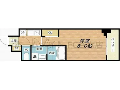 アルグラッド梅田ウエスト(1K/11階)の間取り写真