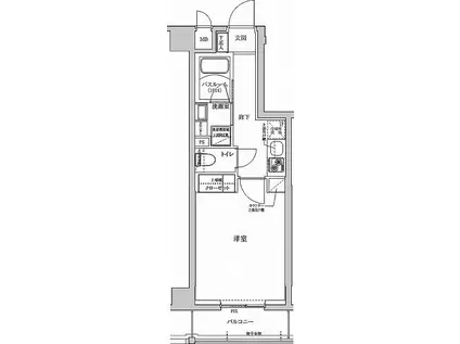 アルテカーサアリビエ東京イースト(1K/3階)の間取り写真