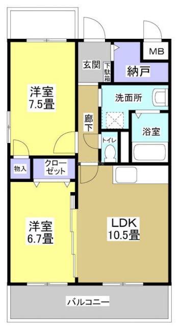 パルプラザ栄(2LDK/5階)の間取り写真