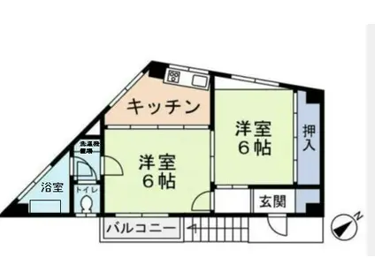 カドビル(2K/3階)の間取り写真