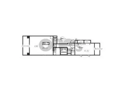 ONE泉 SOHO利用可(1LDK/6階)の間取り写真