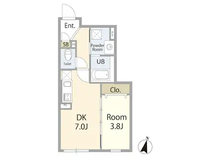 リーデンス名古屋駅西(1DK/5階)の間取り写真