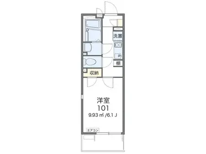 レオネクストシャトーブランカ(1K/2階)の間取り写真