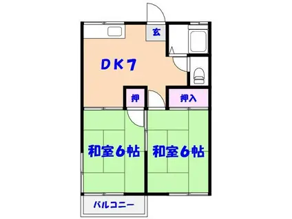 ファミーユイスズ(2DK/2階)の間取り写真
