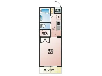 ハイランドビュー鶴川I(ワンルーム/2階)の間取り写真