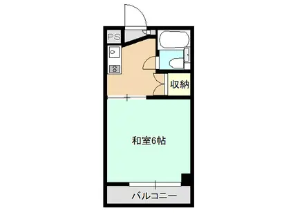 クリーンビル(1K/2階)の間取り写真