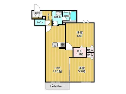 セルディーナ(2LDK/1階)の間取り写真