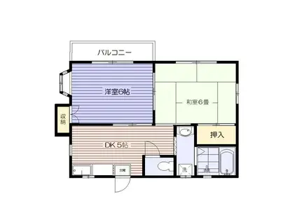 エレガンス亀有(2DK/2階)の間取り写真