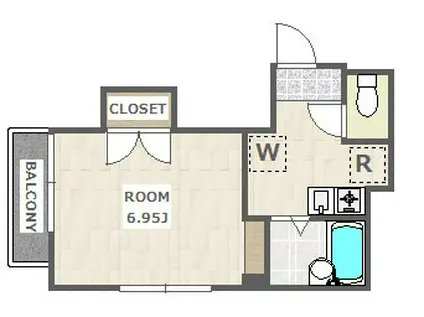 オレンジヒルズ(1K/2階)の間取り写真