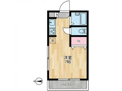 シャインロード所沢(ワンルーム/3階)の間取り写真