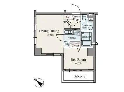 東池袋デュープレックスRS 東池袋デュープレックスリズ(1DK/13階)の間取り写真