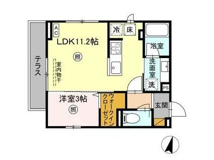 プラデーラ(1LDK/1階)の間取り写真