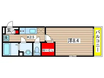 リブリ・ブルージュ(1K/3階)の間取り写真
