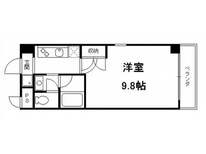 RECTANGLE伏見稲荷(1K/2階)の間取り写真