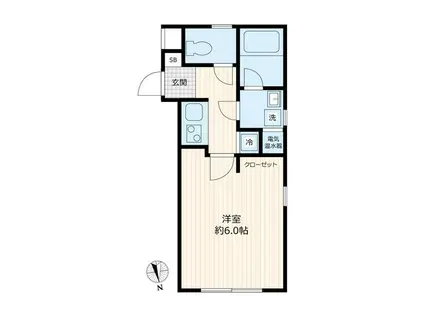 グランドカーサ大森(1K/5階)の間取り写真