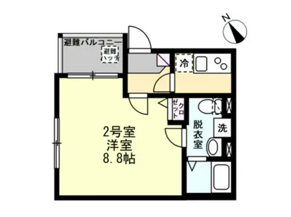 ベイルーム横須賀衣笠(1K/1階)の間取り写真
