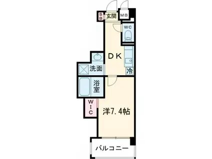 アベニール幸(1DK/9階)の間取り写真