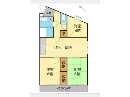 第2すくねハイツ(3DK/3階)の間取り写真