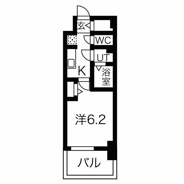 メイクス名駅南II(1K/11階)の間取り写真