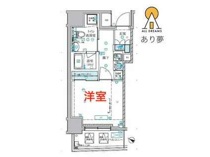 ベルシード横濱大通公園(1K/5階)の間取り写真