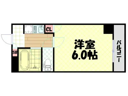 WINGS弁天(1K/4階)の間取り写真