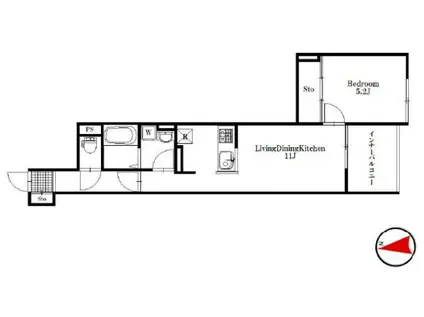 シャトネルB(1LDK/3階)の間取り写真